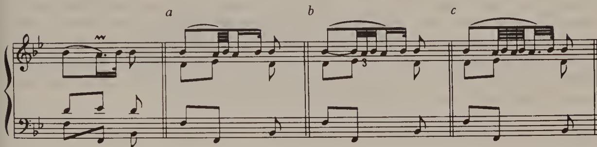 Ex. 14.7. (a) according to Marpurg, Quantz, and others; (b) according to C. P. E. Bach (the best solution); (c) according to the ‘Explication’ $^{5}$