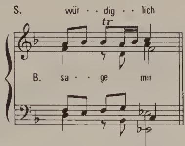 Ex. 14.70. Christmas Oratorio, Part IV, recitative and arioso No. 40, &lsquo;Wohlan&rsquo;