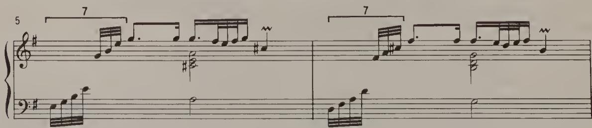 Ex. 14.90. Partita No. 6, BWV 830, Toccata, bars 5–6, earlier version