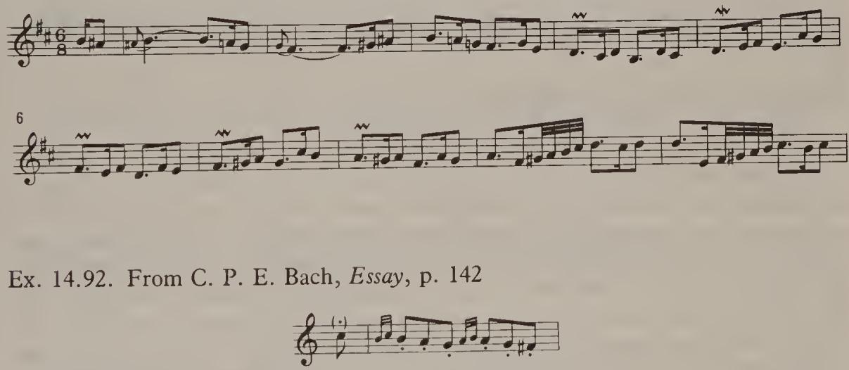Ex. 14.91. French Overture, BWV 831, Gigue, bars 1–10