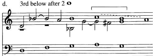 d. 3rd below after 2 o；1. Complete this canon at the fourth above.