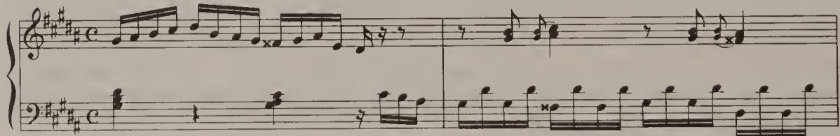 Ex. 15.8. WTC II, Prelude in G sharp minor, bars 1–4