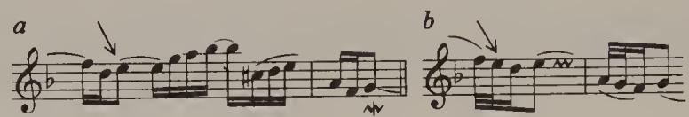 Ex. 15.26. Italian Concerto, BWV 971, second movement, bars 5–6
Earlier version    Final version