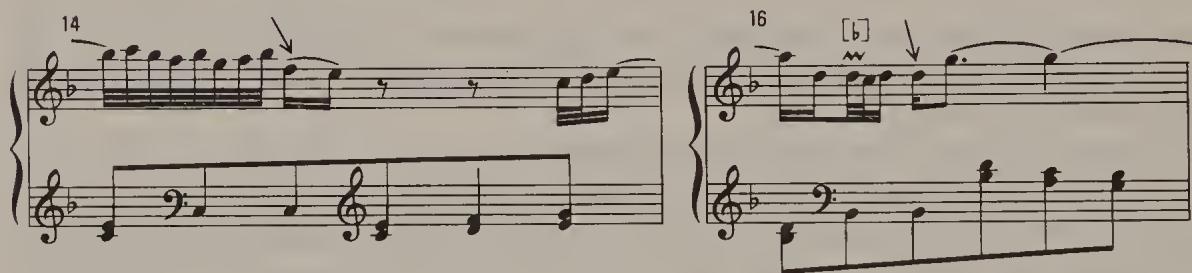 Ex. 15.34. Italian Concerto, second movement, bars 14, 16, preferred execution