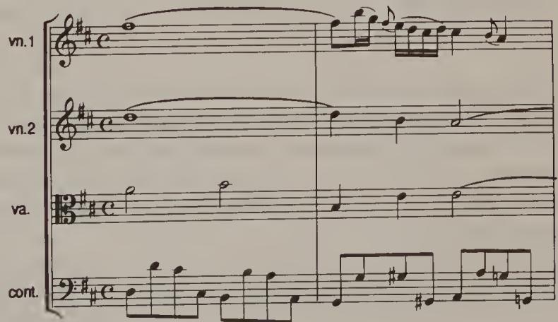 Ex. 15.37. Orchestral Suite No. 3, BWV 1068, Air, bars 1–2