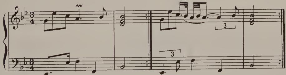 Ex. 15.50. Partita No. 1, BWV 825, Corrente, bars 59–60；Ex. 15.51