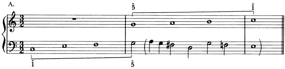 EXAMPLE 15-4 Tonal answers which move from $\hat{1}$ to $\hat{5}$ or modulate；Jean Philippe Rameau: Traité d&rsquo;harmonie (1722) - countersubject added