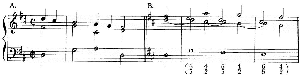 EXAMPLE 15-15 Strict triple counterpoint