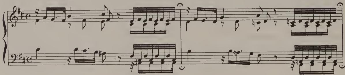 Ex. 16.4. Toccata in D major, BWV 912, bars 68–9 (for harpsichord or organ manualiter: see Marshall, &lsquo;Organ or &ldquo;Klavier&rdquo;?&rsquo;)