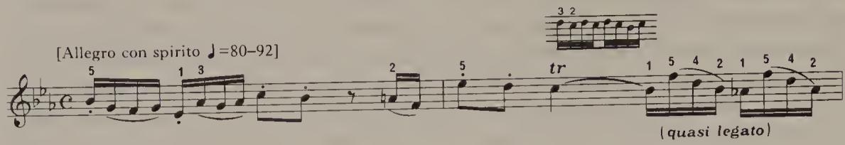 Ex. 16.13. WTC I, Fugue in E flat major, bars 1–2, ed. Palmer (Alfred Ed.)