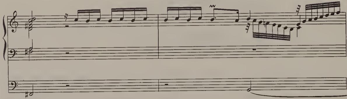 Ex. 16.20. Organ Fugue in C major, BWV 531, bars 70–1