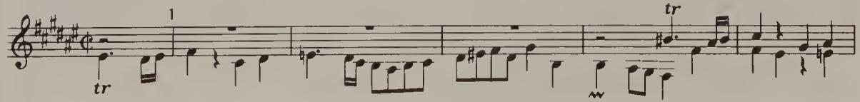 Ex. 16.26. WTC II, Fugue in F sharp major, bars 1–5