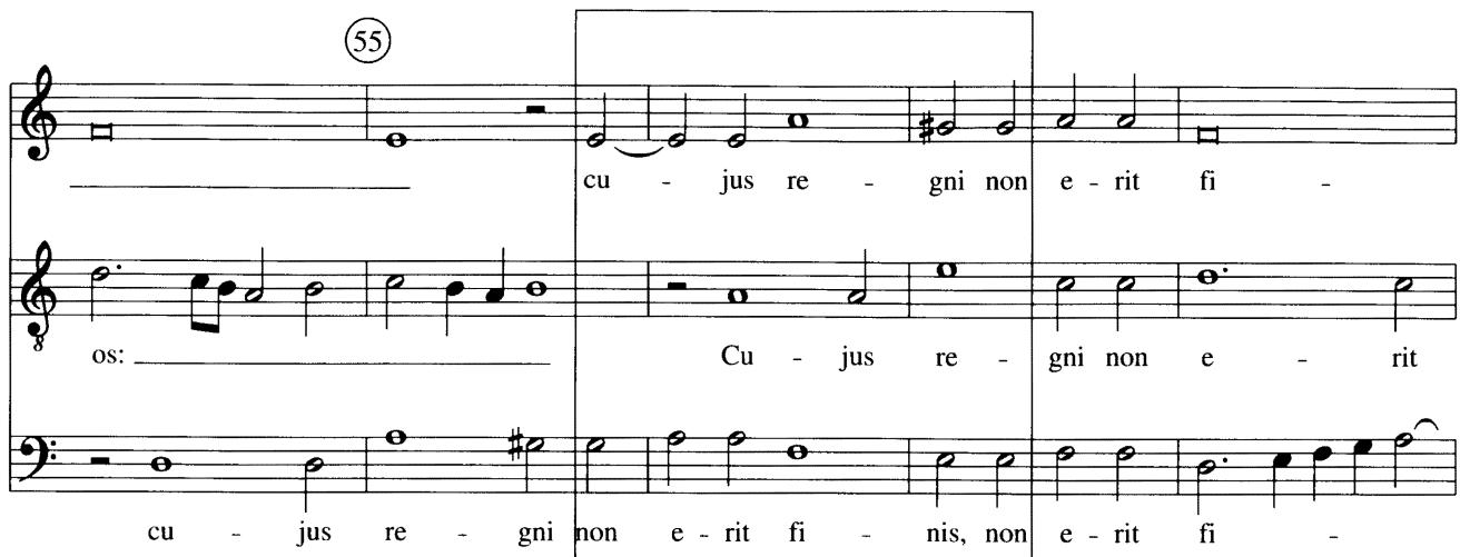 Example 16-14 (Palestrina) (“. . . and His reign shall have no end.”)