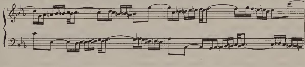 Ex. 17.8. Fantasia in C minor, BWV 906, bars 21–2；MORDENTS ON INITIAL NOTES