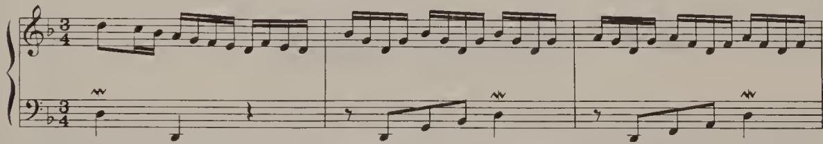 Ex. 17.14. WTC II, Prelude in D minor, bars 1–3；Ex. 17.15