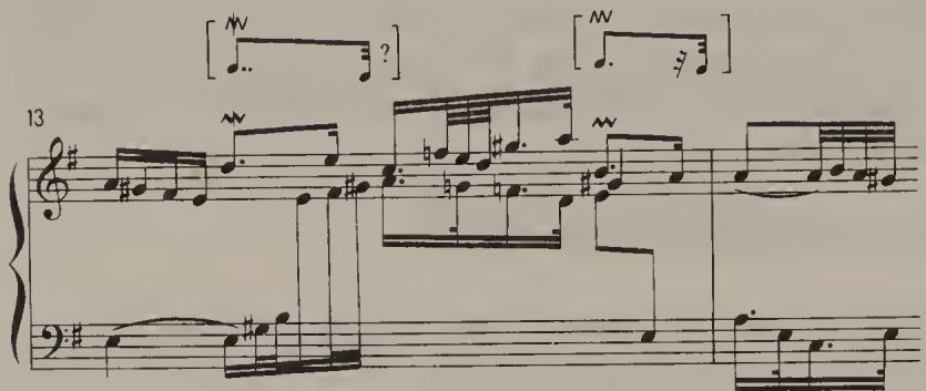 Ex. 17.17. Partita No. 6, BWV 830, Allemanda, bars 13–14