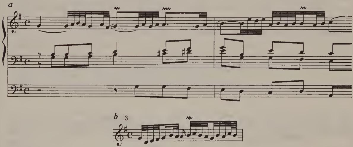 Ex. 17.20. Chorale prelude Wenn wir in höchsten Nöten sein, BWV 641, bars 1–2, 3