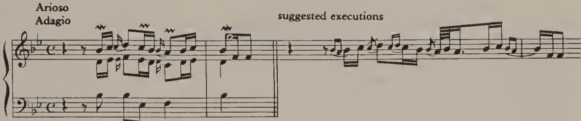 Ex. 17.24. Capriccio sopra la lontananza del suo fratello dilettissimo, BWV 992, after Neumann, Ornamentation, p. 446