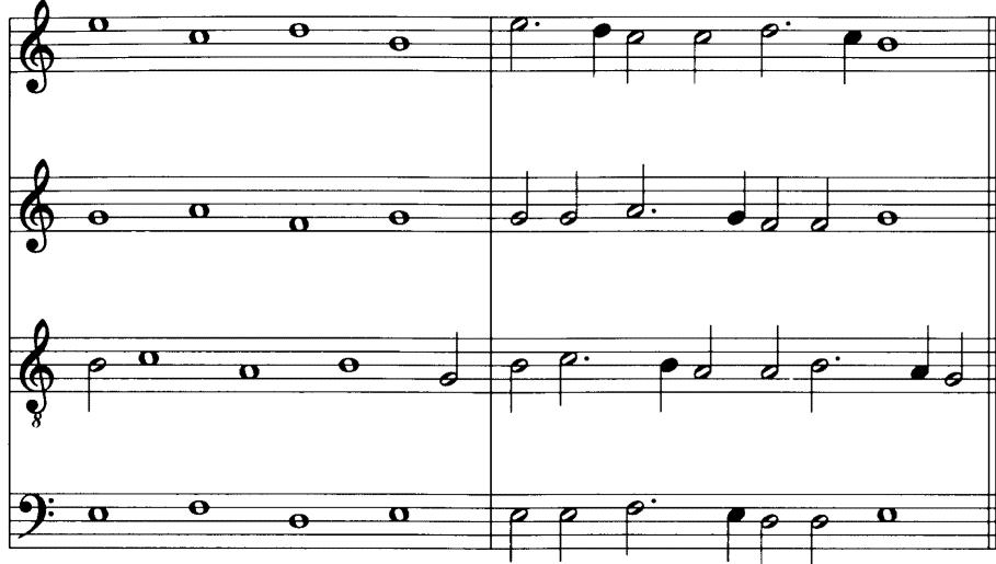 b. skips of a third down, making 15ths and 12ths with the bass
