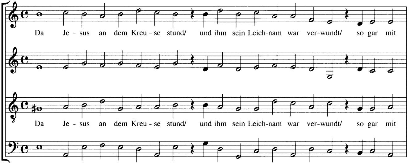 b. (“As Jesus was on the cross and His body was wounded, with bitter sorrow the seven words that Jesus spoke, ponder in your heart”)