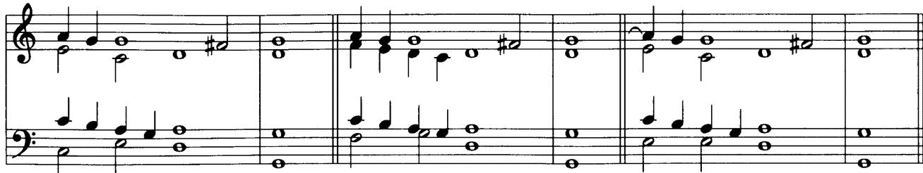 Example 17-9c Cadences with the chanson idiom in the tenor