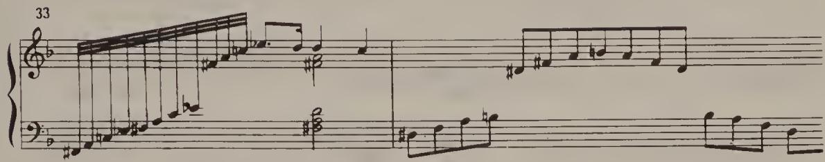 Ex. 18.8. Chromatic Fantasia, bars 33–4；Ex. 18.9. Chromatic Fantasia, bars 33–4: suggested execution