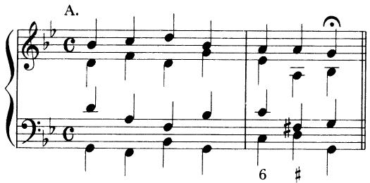 EXAMPLE 18-2 Note-against-note setting and its 3:1 elaboration