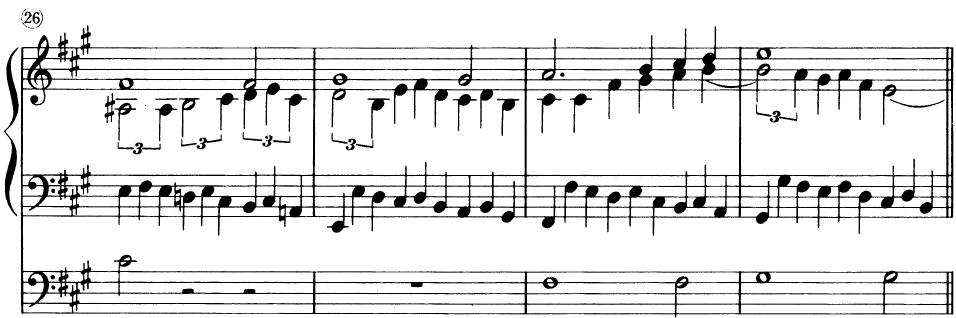 Other genre associated with polyphonic settings of the chorale are fughettas or fugues, trios, variations, partitas, and fantasias. $^{5}$ Chorale prelude technique also resurfaces in many of the choral movements of cantatas.