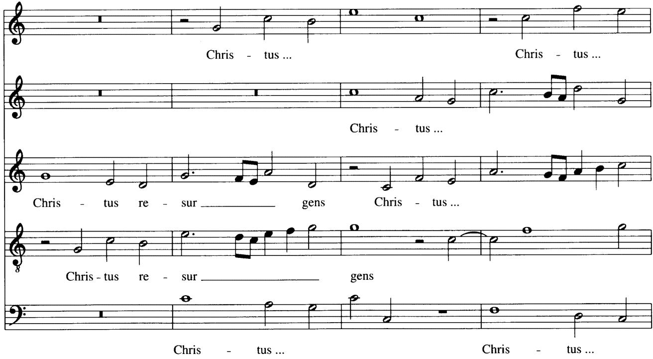 Example 19-25 (Lassus) (&ldquo;Christ rising from the dead . . .&rdquo;)