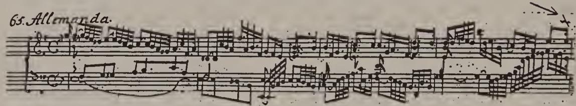 Ex. 19.13. Partita No. 6, BWV 830, Allemande, bars 1–4, first edition；Ex. 19.14. Partita No. 5, BWV 829, Allemande, bars 1–3, corrected first edition