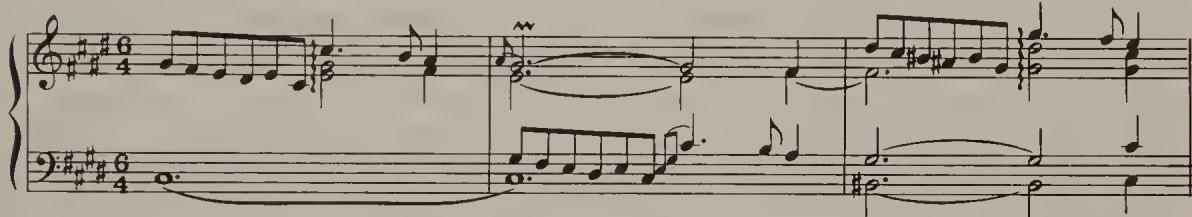 Ex. 19.23. WTC I, Prelude in C sharp minor, bars 1–3, later version；Ex. 19.24. French Suite No. 2, BWV 813, Gigue, bars 1–5, earlier version