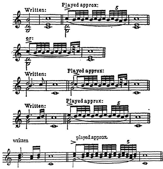 Ex. 92. Typical baroque trills modifying the written harmony: