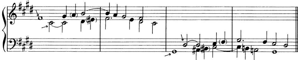 C. First rhythmic modification of Subject