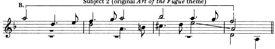 Subject 2 (original Art of the Fugue theme)