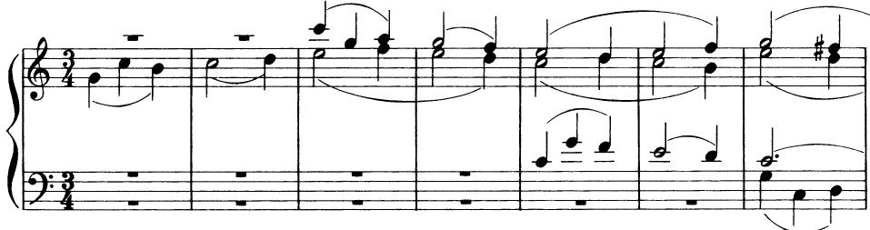 EXAMPLE 23-8 Mozart: Trio in canone al roverscio (Serenade for Wind Octet in c K. 388)