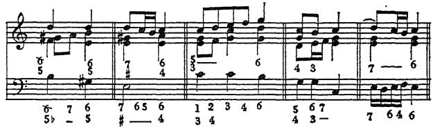 Ex. 179. Handel, Op. I, No. 5, 3rd movt., my realisation (cf. Ex. 177 above):