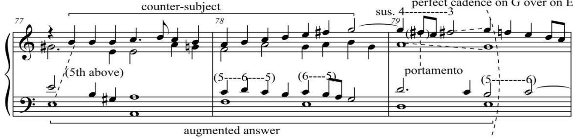 perfect cadence on G over on E