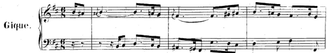 Example 4.9 Bach: “Gique” from the Overture in the French Style.76