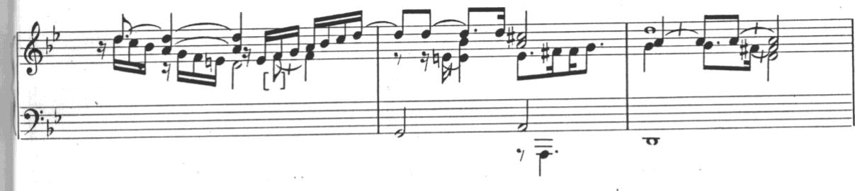 Example 2, Froberger and Louis Couperin, parallel in notation；Tombeau de Blancrocher