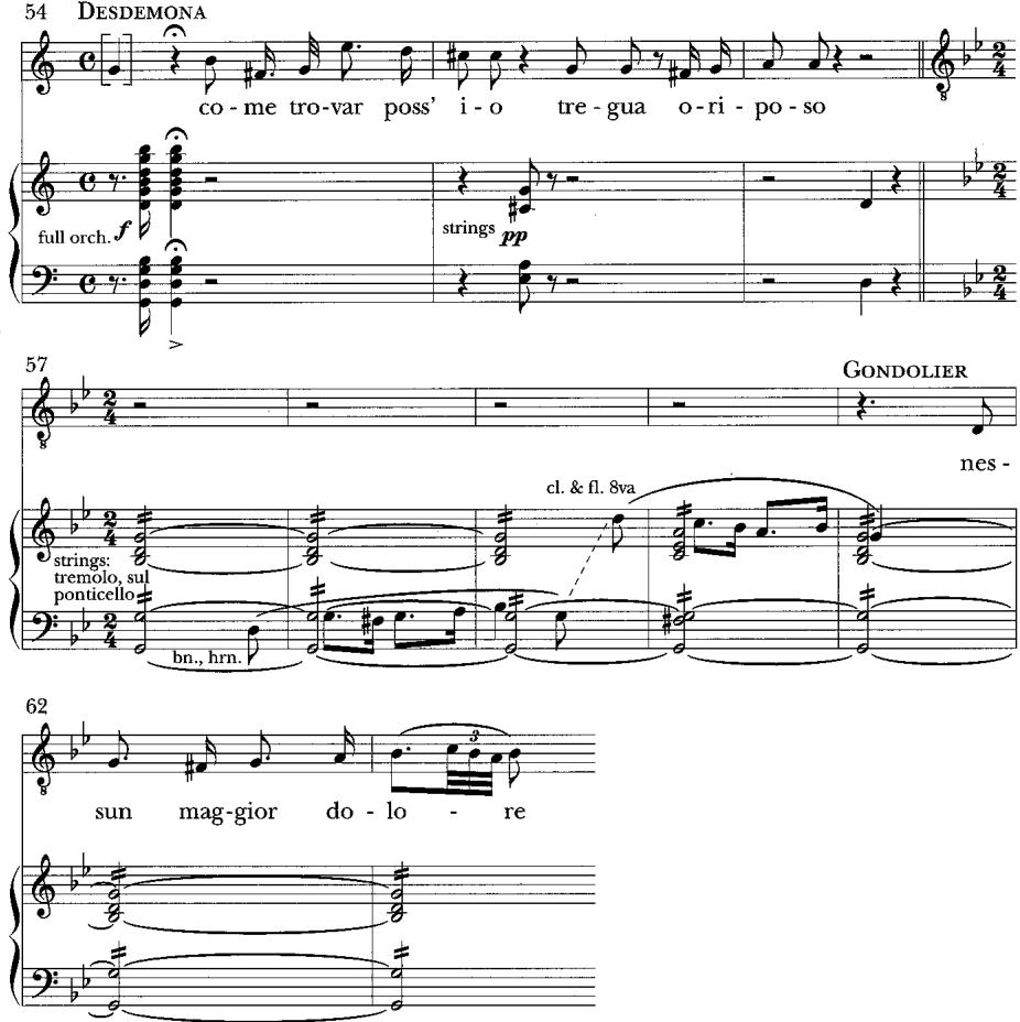 Example 2: Gioachino Rossini, Otello, Act 3, mm. 54–63