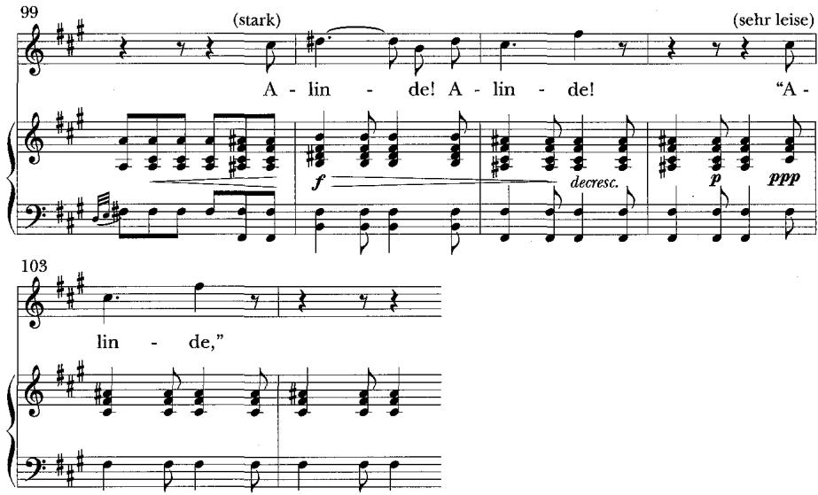 Example 4 (cont.)
d. Strophe 4, mm. 99–104
