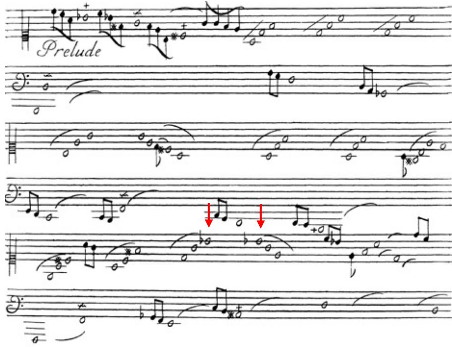 Figure 13: Elisabeth-Claude Jacquet de la Guerre: Prélude non mesuré: D minor (extract)
(Source: Tilney, 2009. Volume 1 Facsimiles, p.72)