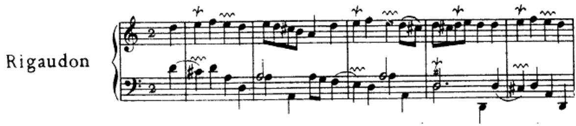 Example 4.21 François Couperin: “Rigaudon” from Ordre No. 2.111