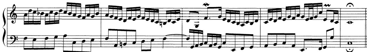 Example 1.6 Possible ending for BWV 772 using a transposed form of $\beta_{1}$