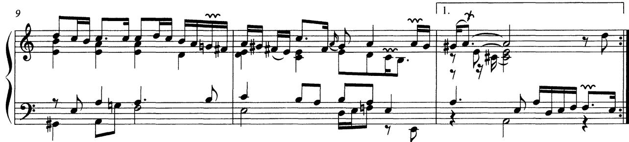 Example 2.2 Louis Marchand, Allemande from Suite I in D minor, from Pièces de clavecin (1699), mm. 1–11