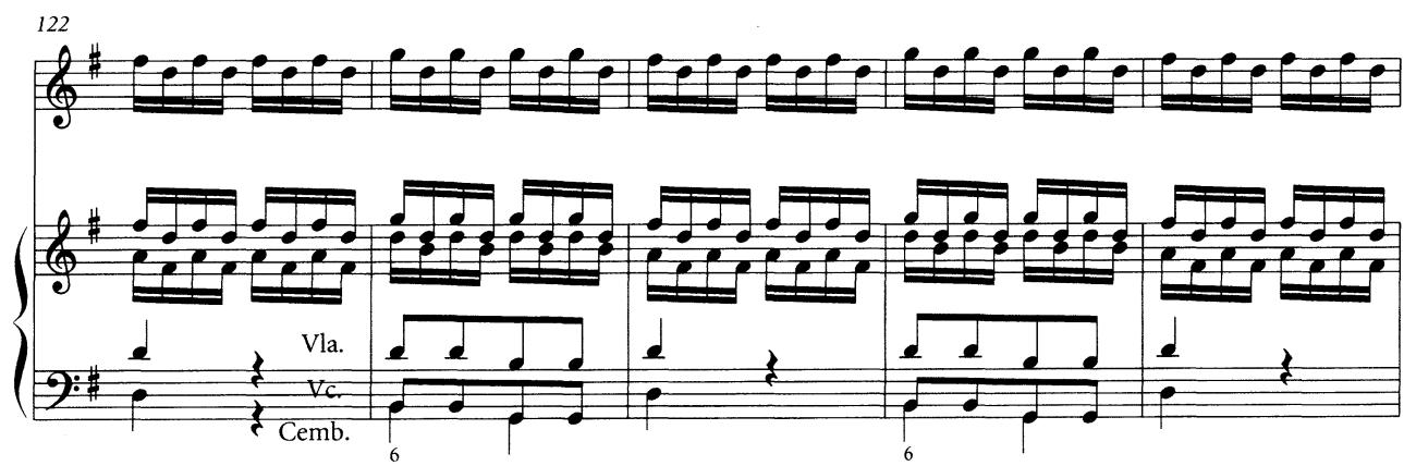 Example 2.7 Johann Ernst of Saxe-Weimar, Concerto in G major, mvt. 1, mm. 104–147