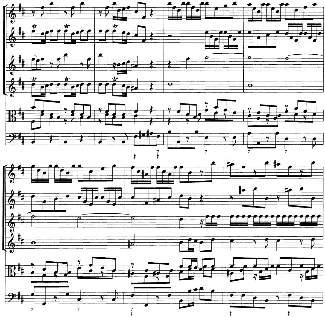 Example 3.6 Vivaldi, Concerto for Four Violins in B minor, op. 3, no. 10/1, ritornello