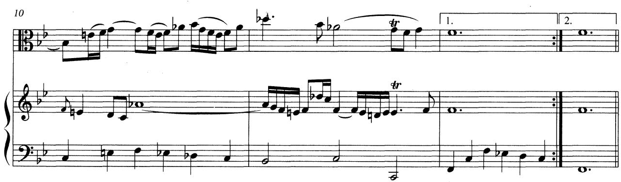 Example 4.3 BWV 1029/2, mm. 1–12