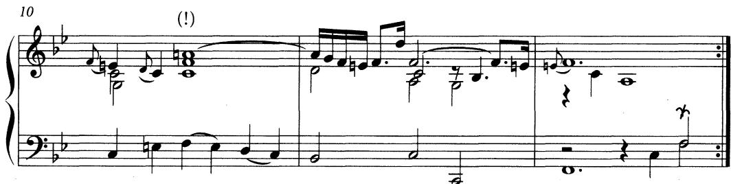 Example 4.4 An attempted “translation” of the “French line” in BWV 1029/2