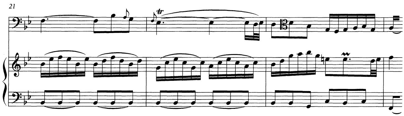 Example 4.8 BWV 1029/3, mm. 18–24